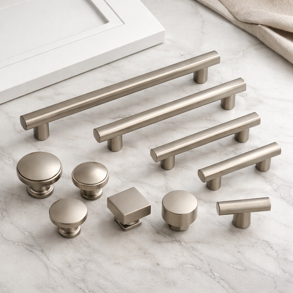 Brushed nickel cabinet hardware